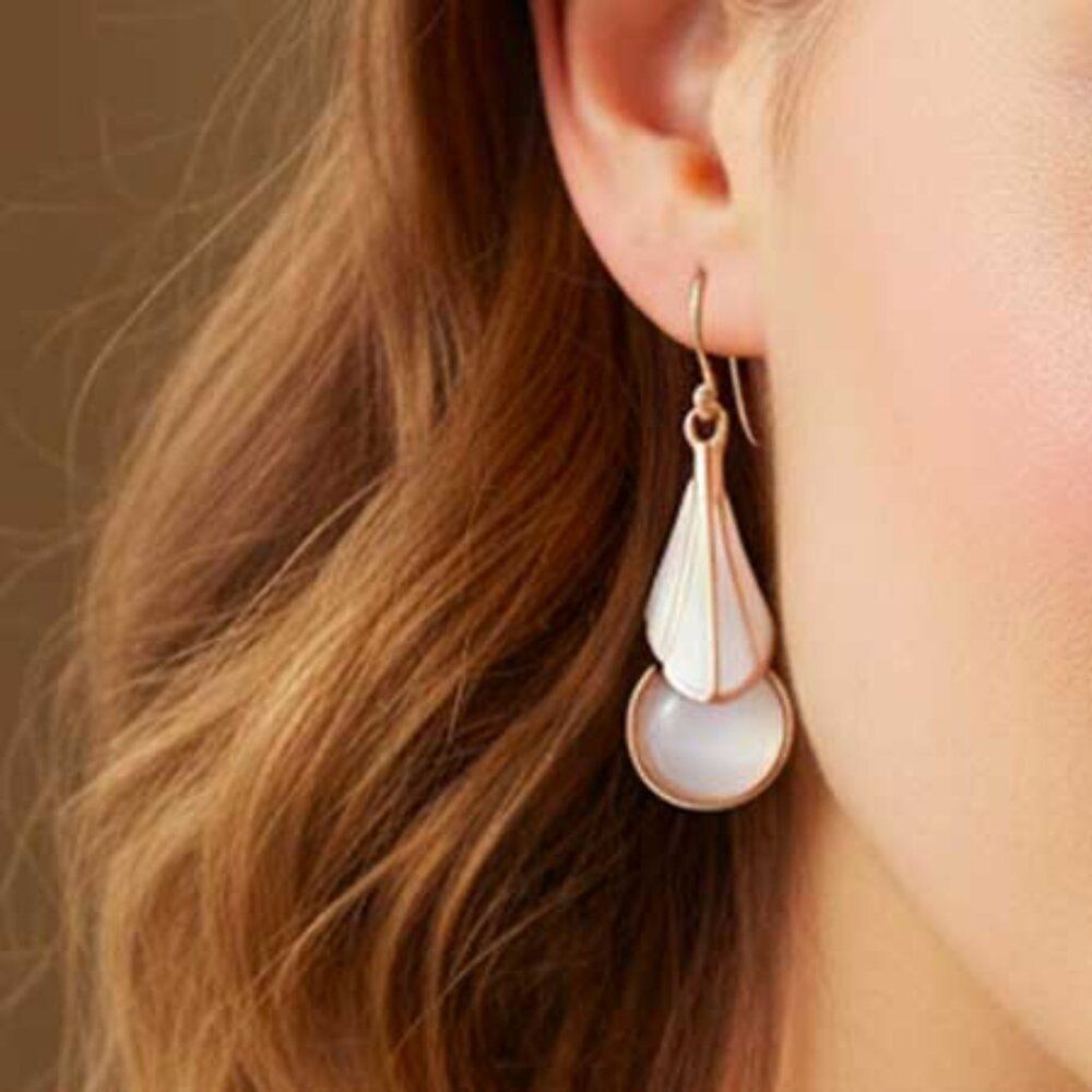 Ladies Pink Teardrop Earrings - Picture 5 of 8